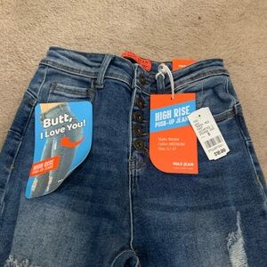 Wax Jean High Rise Push-Up Jeans - Dark Blue